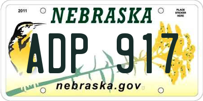 NE license plate ADP917
