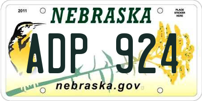 NE license plate ADP924