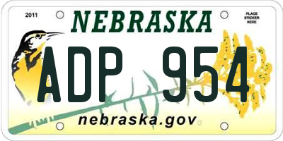 NE license plate ADP954