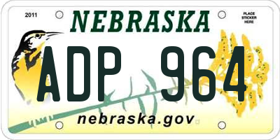 NE license plate ADP964