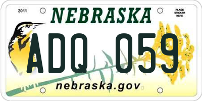 NE license plate ADQ059