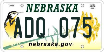 NE license plate ADQ075