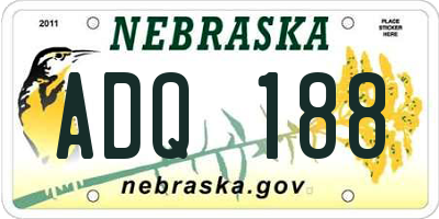 NE license plate ADQ188