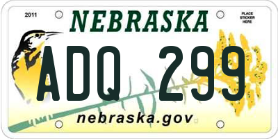 NE license plate ADQ299