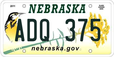 NE license plate ADQ375