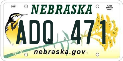 NE license plate ADQ471