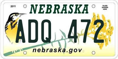 NE license plate ADQ472