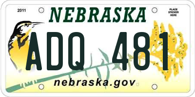 NE license plate ADQ481