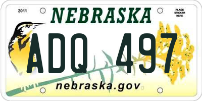 NE license plate ADQ497