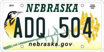 NE license plate ADQ504