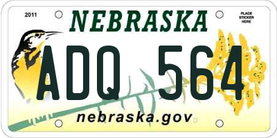 NE license plate ADQ564