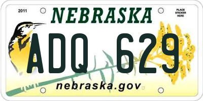 NE license plate ADQ629