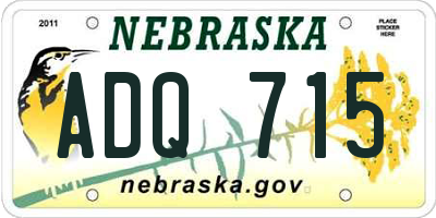 NE license plate ADQ715