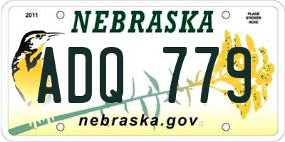 NE license plate ADQ779