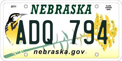 NE license plate ADQ794
