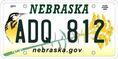 NE license plate ADQ812