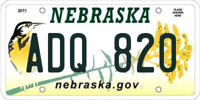 NE license plate ADQ820