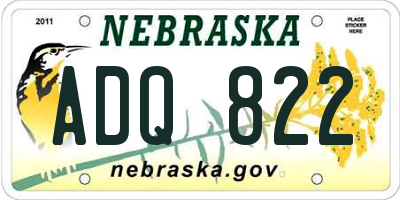 NE license plate ADQ822