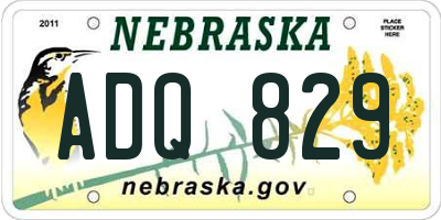 NE license plate ADQ829