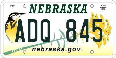 NE license plate ADQ845