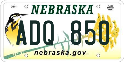 NE license plate ADQ850