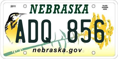 NE license plate ADQ856