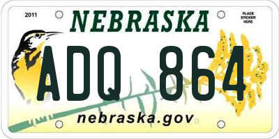 NE license plate ADQ864