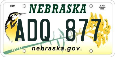 NE license plate ADQ877