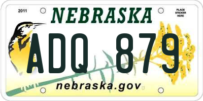 NE license plate ADQ879