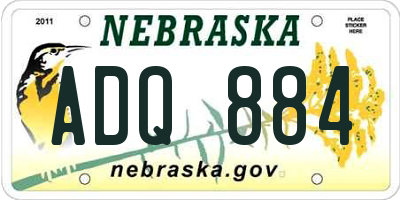 NE license plate ADQ884