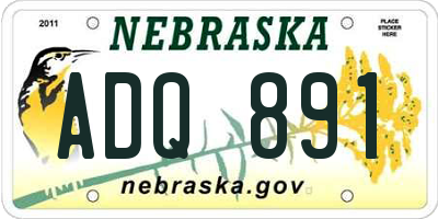 NE license plate ADQ891