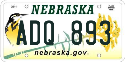 NE license plate ADQ893