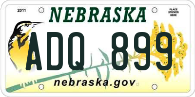 NE license plate ADQ899