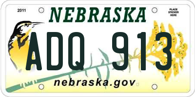 NE license plate ADQ913