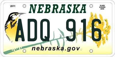 NE license plate ADQ916