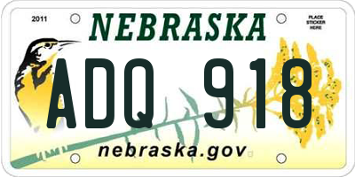 NE license plate ADQ918