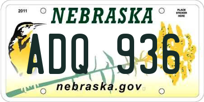 NE license plate ADQ936