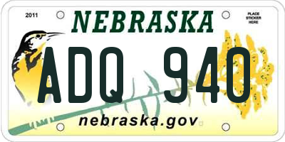 NE license plate ADQ940