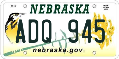 NE license plate ADQ945