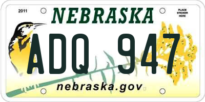 NE license plate ADQ947