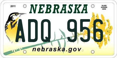 NE license plate ADQ956