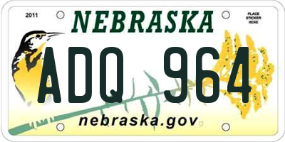 NE license plate ADQ964