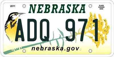 NE license plate ADQ971