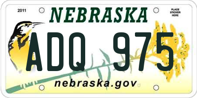 NE license plate ADQ975