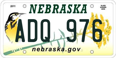 NE license plate ADQ976