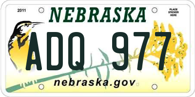 NE license plate ADQ977