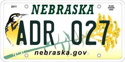 NE license plate ADR027