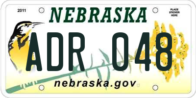 NE license plate ADR048