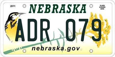 NE license plate ADR079