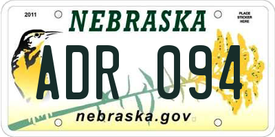 NE license plate ADR094